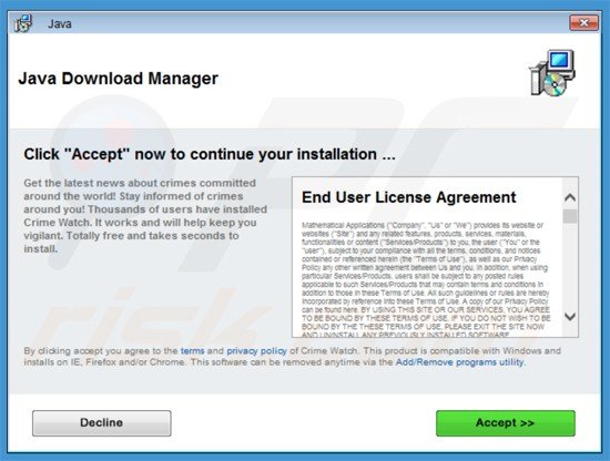 instalador do adware crimewatch