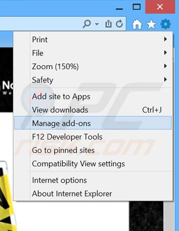 Removendo os anúncios Crime Watch do Internet Explorer passo 1