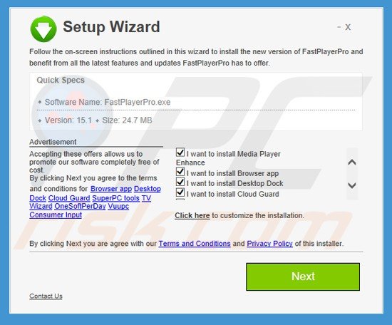 instalador do adware desktop-dock exemplo 2