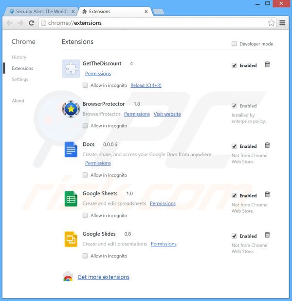 Removendo os anúncios ge-force do Google Chrome passo 2