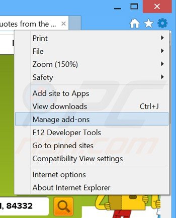 Removendo os anúncios noproblem do Internet Explorer passo 1