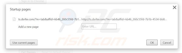 Remova a página inicial rts.dsrlte.com do Google Chrome