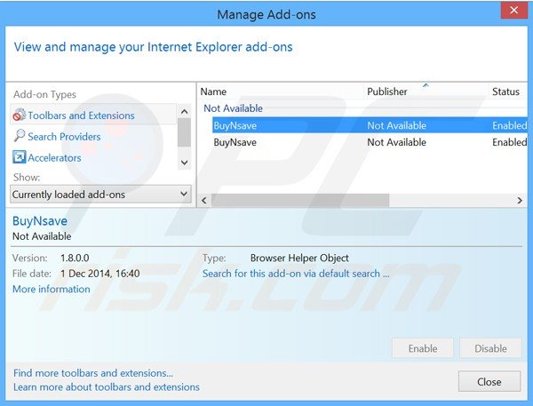 Removendo as extensões de websearch.searchmania.info relacionadas com o Internet Explorer