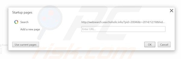 Removendo websearch.searchoholic.info da página inicial do Google Chrome