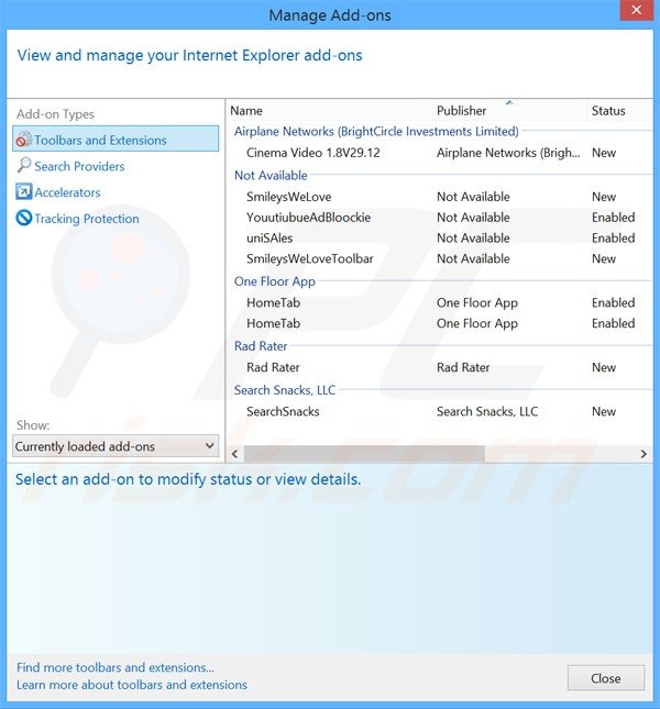 Removendo os anúncios de Selection Tools do Internet Explorer passo 2