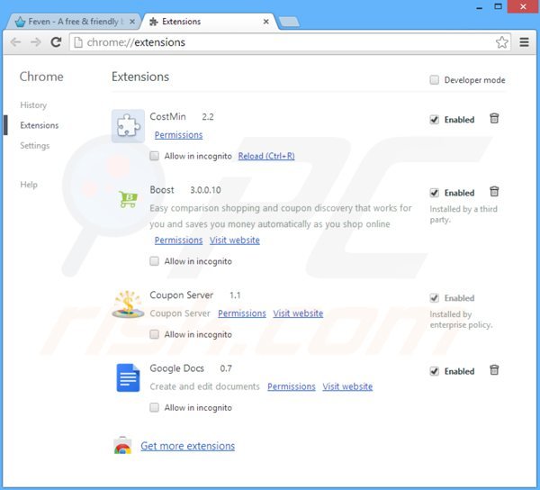 Removendo as extensões relacionadas a showpass smartbar do Google Chrome