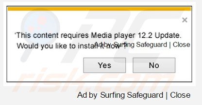 o adware surfing safeguard a gerar anúncios banners