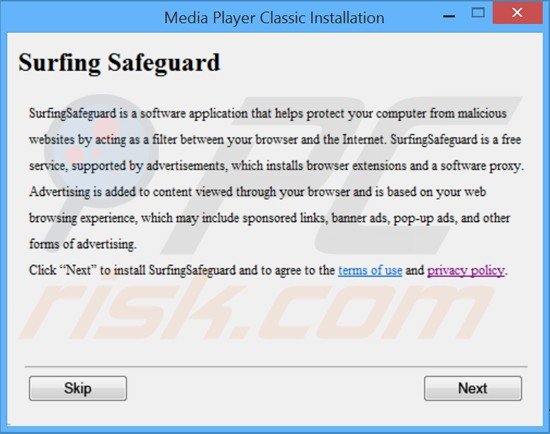 instalador dp adware surfing safeguard