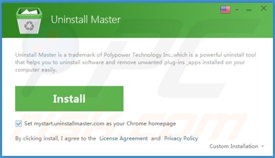 Configuração da instalação fraudulenta na distribuição de Uninstall Master