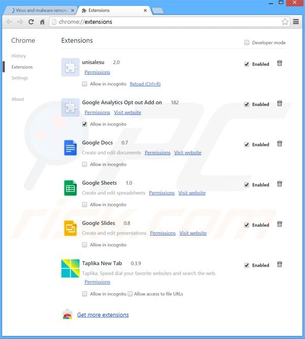 Removendo os anúncios Browser Extension do Google Chrome passo 2