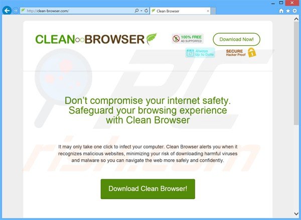 Adware de navegador principal Clean Browser