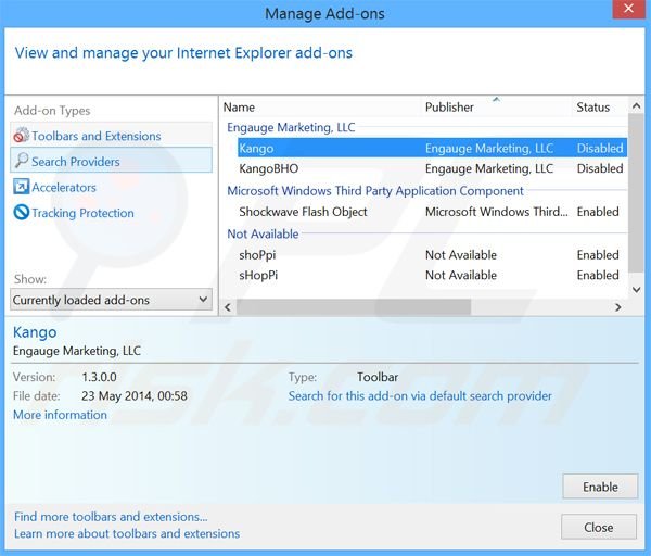 Removendo os anúncios PrestoSavings do Internet Explorer passo 2
