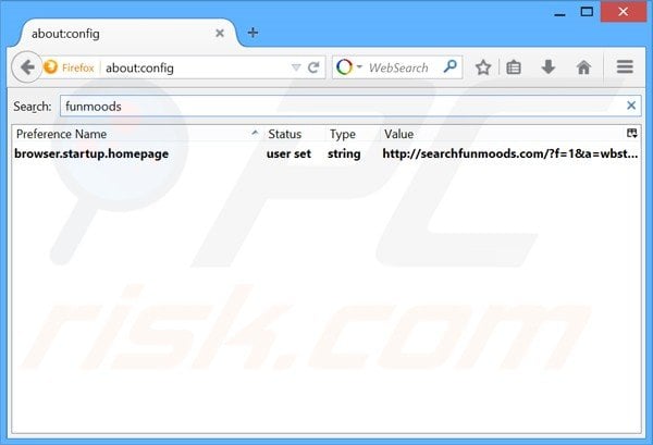 Remover a página inicial searchfunmoods.com e motor de busca padrão do Mozilla Firefox