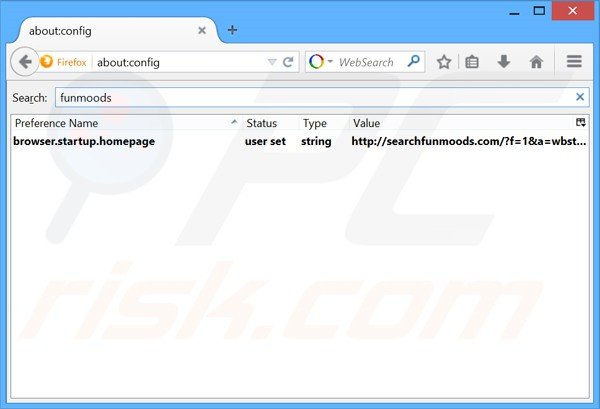 Remover a página inicial searchfunmoods.com e motor de busca padrão do Mozilla Firefox