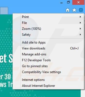 Removendo os anúncios WebSpeed do Internet Explorer passo 1