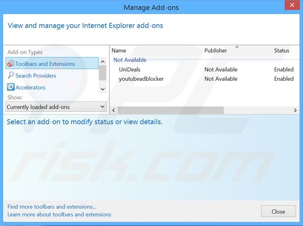 Removendo os anúncios BetterDeals do Internet Explorer passo 2