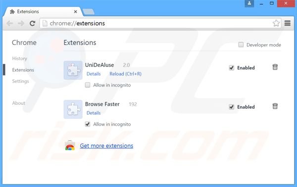Removendo os anúncios Com Notification do Google Chrome passo 2