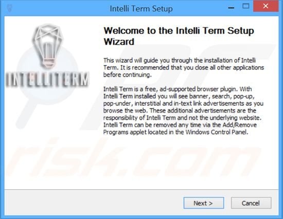 Instalador do Adware IntelliTerm 