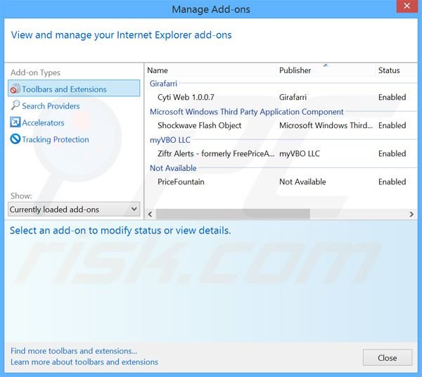 Removendo os anúncios Local Temperature do Internet Explorer passo 2