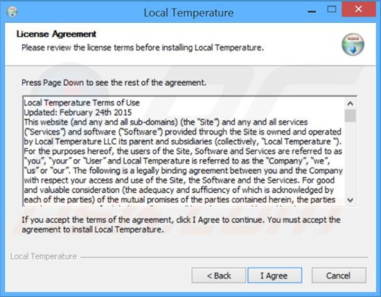 Configuração do instalador de Local Temperature