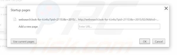Removendo websearch.look-for-it.info da página inicial do Google Chrome