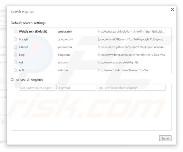 Removendo a página inicial websearch.look-for-it.info e motor de busca padrão do Mozilla Firefox