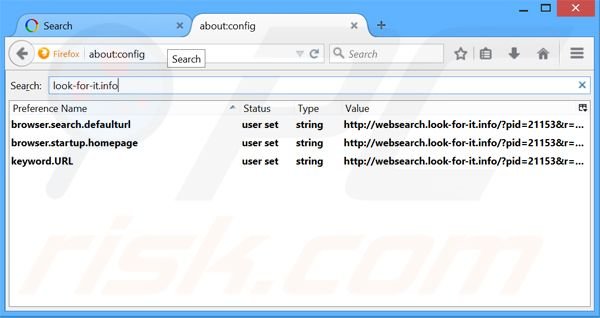 Removing websearch.look-for-it.info from Mozilla Firefox default search engine