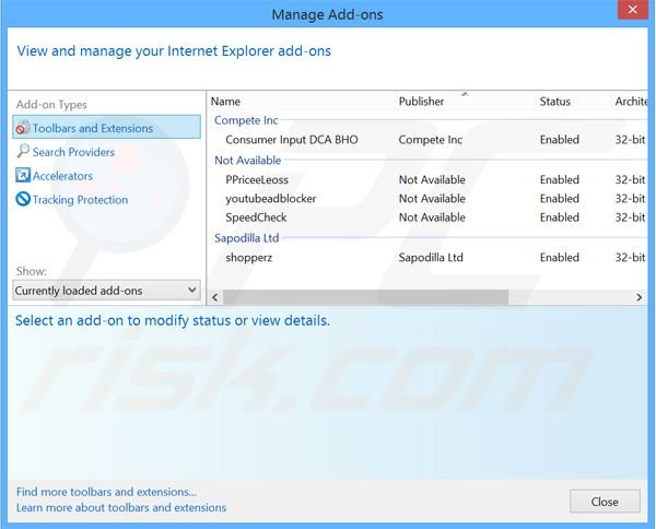 Removendo os anúncios MobilePCStarterKit do Internet Explorer passo 2