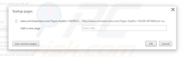 Remova a página inicial omniboxes.com do Google Chrome