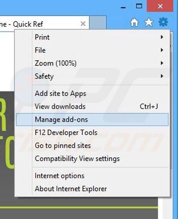 Removendo os anúncios QuickRef do Internet Explorer passo 1