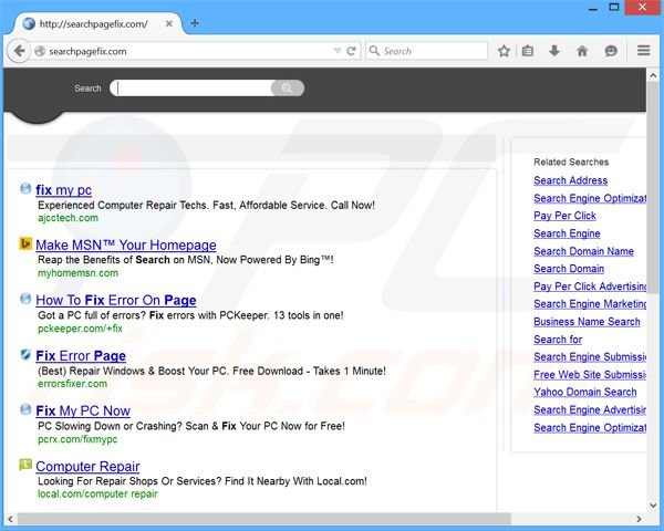adware searchpagefix.com