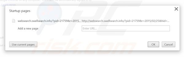 Removendo websearch.swellsearch.info da página inicial do Google Chrome