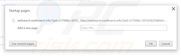 Removendo websearch.swellsearch.info da página inicial do Google Chrome