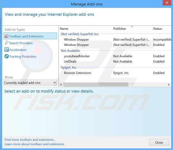 Removendo os anúncios VisualDiscovery o Internet Explorer passo 2