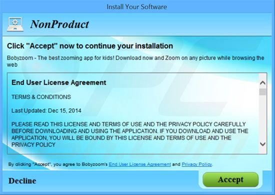 instalador do adware Boby Zoom