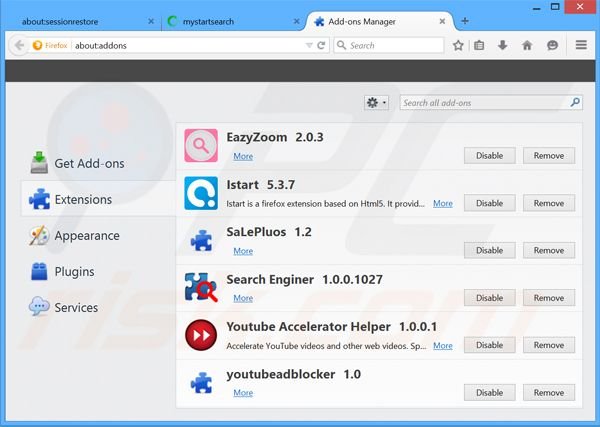 Removendo os anúncios CPU Miner do Mozilla Firefox passo 2