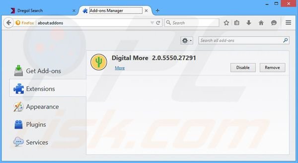 Removendo os anúncios Digital More do Mozilla Firefox passo 2