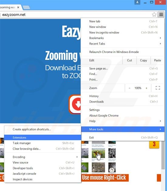 Removendo os anúncios Eazy Zoom de Google Chrome passo 1