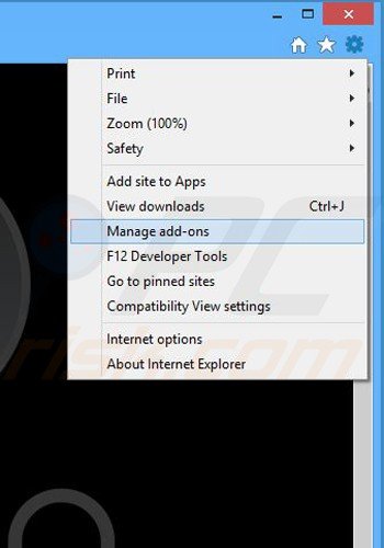 Removing ebon browser related plugins from Internet Explorer step 1
