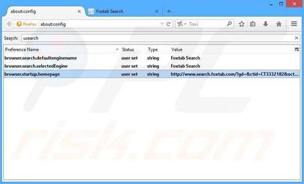 Removendo a página inicial search.foxtab.com e motor de busca padrão do Mozilla Firefox