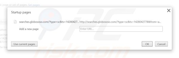 Removendo a página inicial searches.globososo.com do Google Chrome