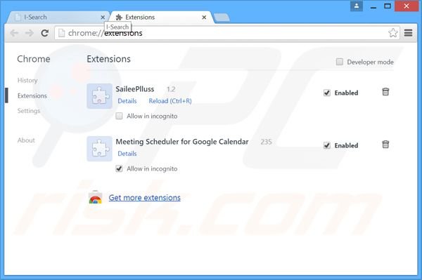 Removendo as extensões relacionadas a i-search.us.com do Google Chrome