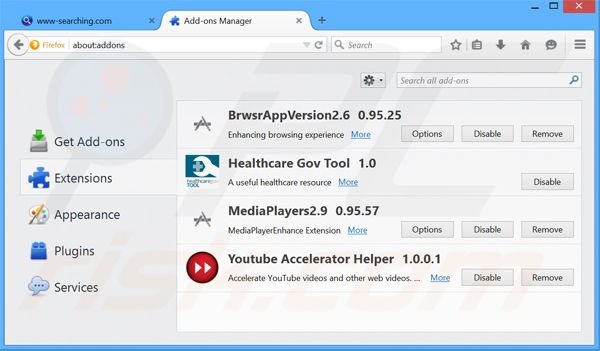 Removendo as extensões relacionadas a i-search.us.com do Mozilla Firefox