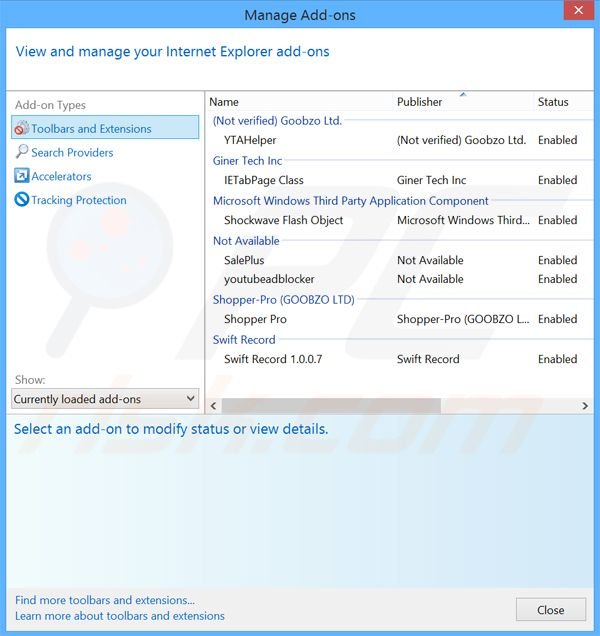 Removendo os anúncios LolyKey do Internet Explorer passo 2
