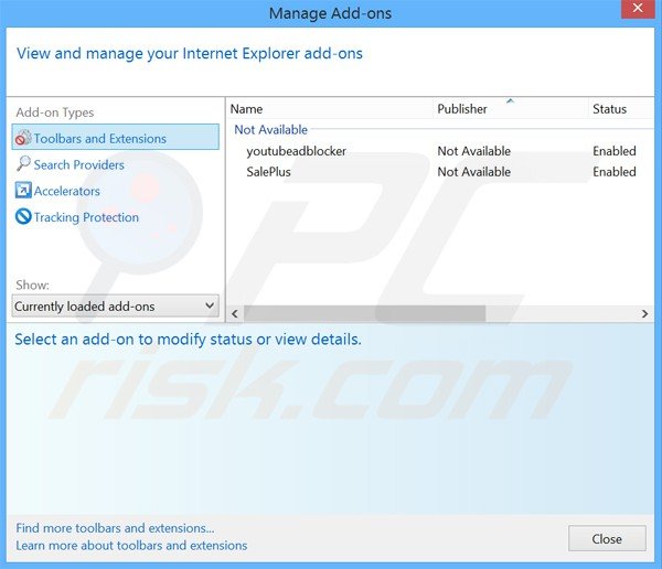 Removendo os anúncios de SafeGuard do Internet Explorer passo 2