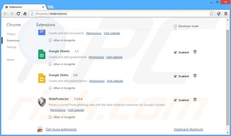 Removendo os anúncios Ad Blaster de Google Chrome passo 2