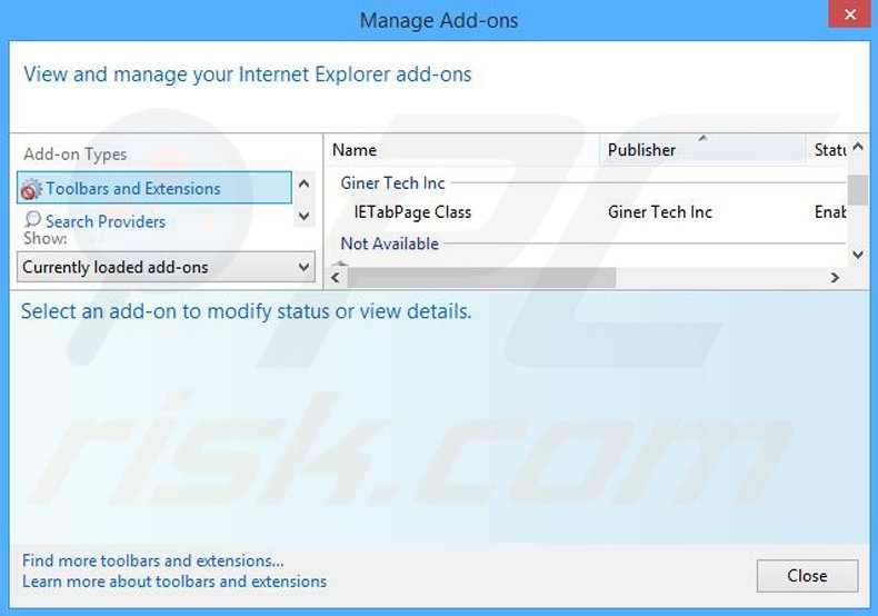 Removendo os anúncios Ad Blaster do Internet Explorer passo 2