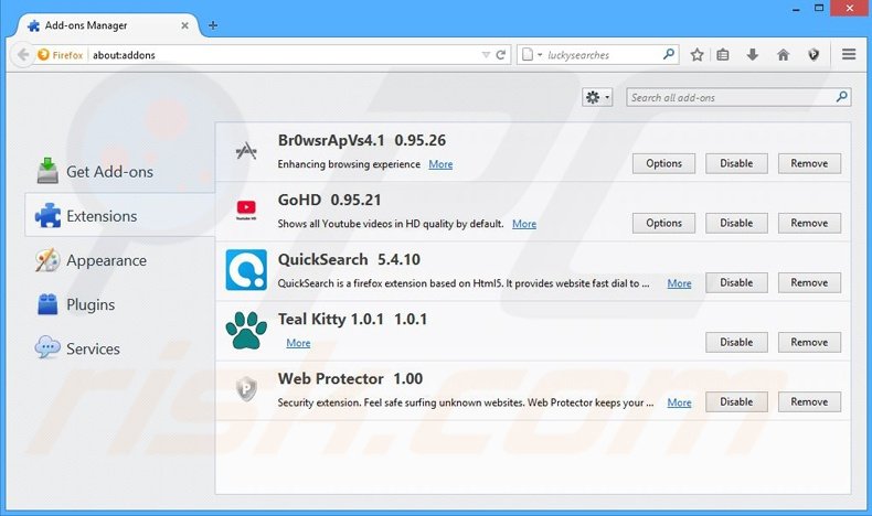 Removendo os “Anúncios por Desktop-play” do Mozilla Firefox passo 2