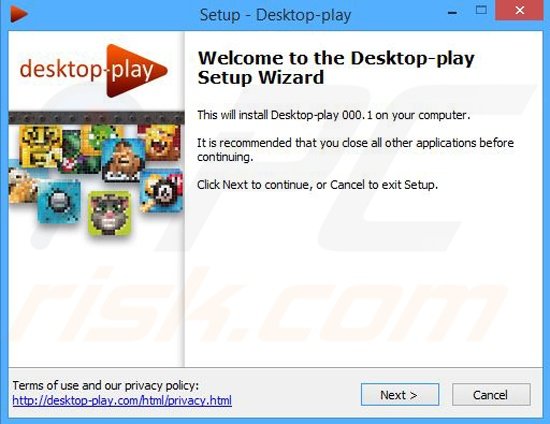 configuração do instalador da aplicação Desktop-play