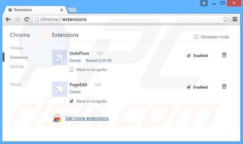 Removendo as extensões relacionadas a websearch.goodforsearch.info do Google Chrome